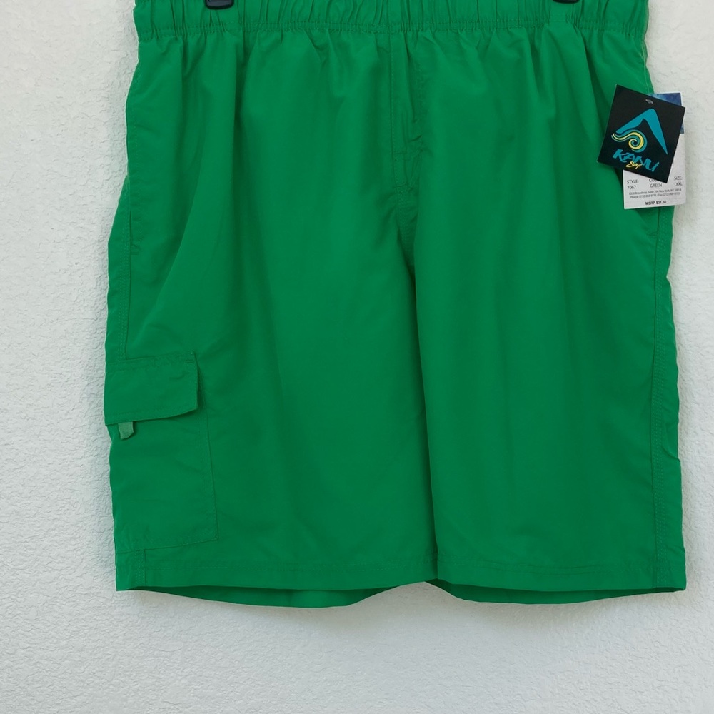 Kanu Surf Men's Green Cargo Swim Trunks Board Shorts Size XXL 9” Inseam NWT - Picture 1 of 4